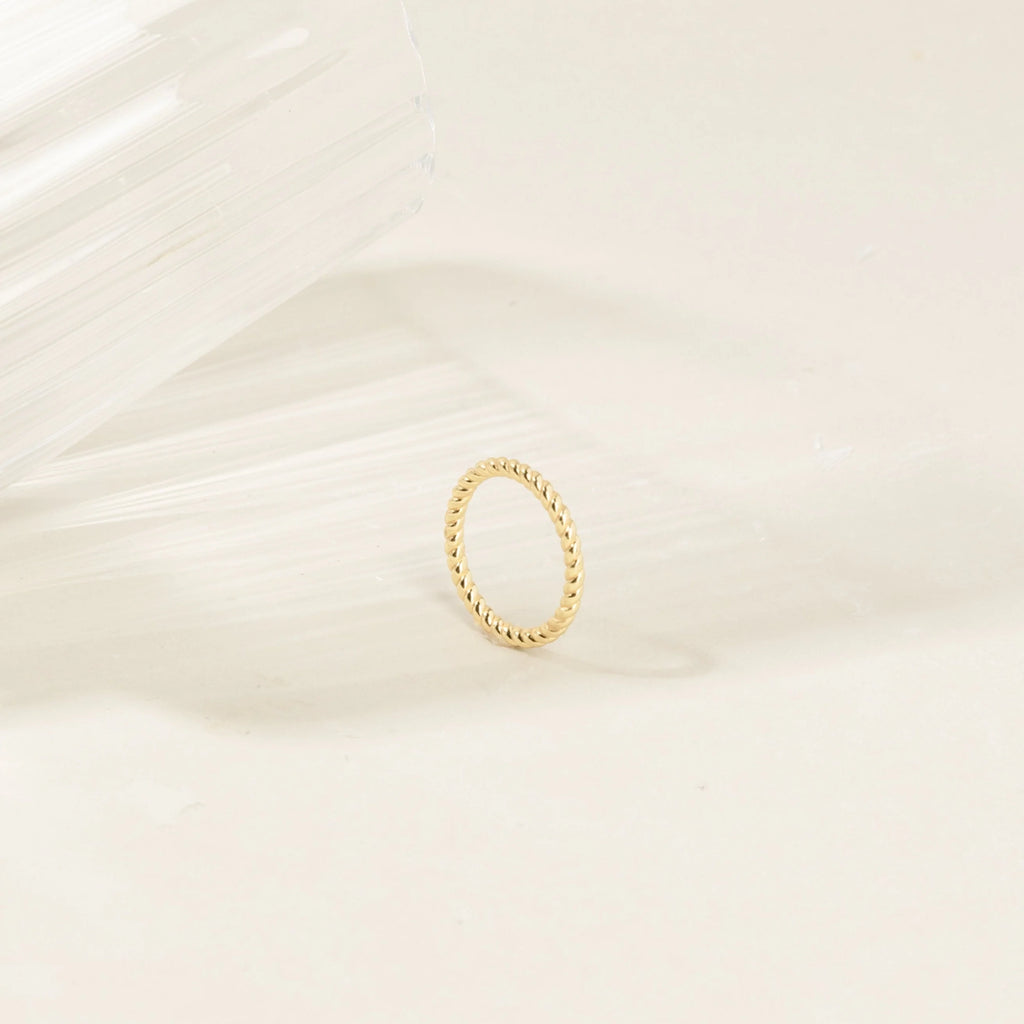 Lea Twisted Ring Silver 18K Gold Plated