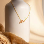 Elegant Birthstone Name Necklace Silver 18K Gold Plated