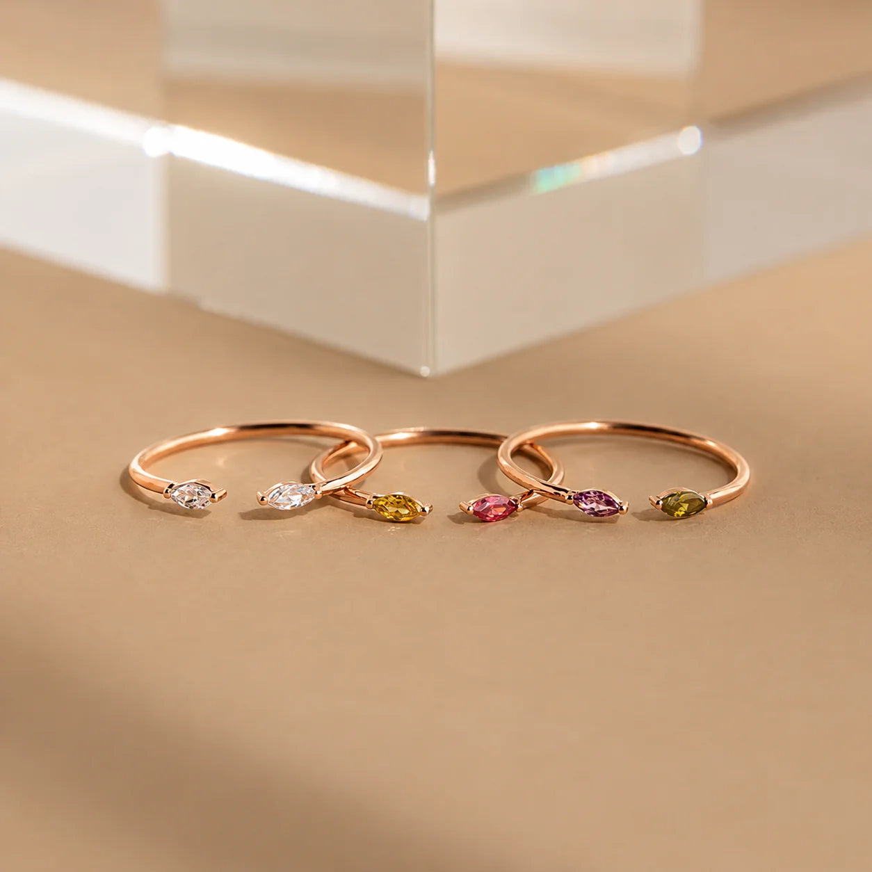 Duo Marquise Birthstone Ring