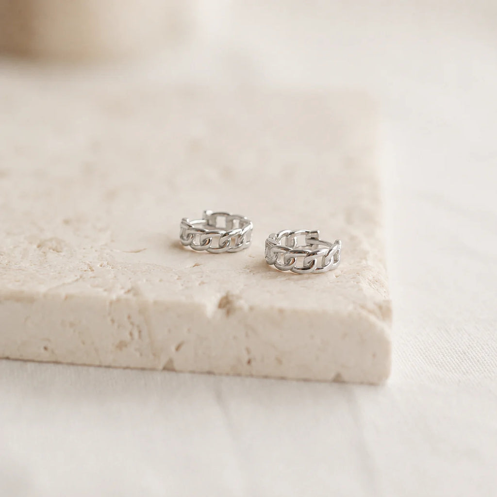 Chunky Chain Huggie Earrings