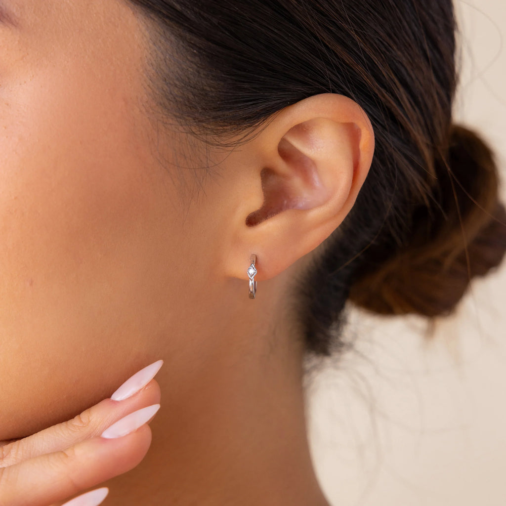 Ericka Diamond Hoops Silver 18K Gold Plated