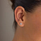 Diamond Baguette Stud Silver 18K Gold Plated