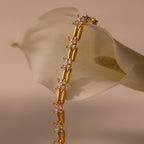 Diamond Butterflies Links Bracelet Silver 18K Gold Plated