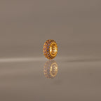 Pave Birthstone Charm Spacer Silver 18K Gold Plated