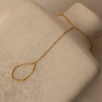 Beaded Hand Chain Bracelet Silver 18K Gold Plated