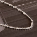 Diamonds 3 Prong Tennis Necklace Silver 18K Gold Plated
