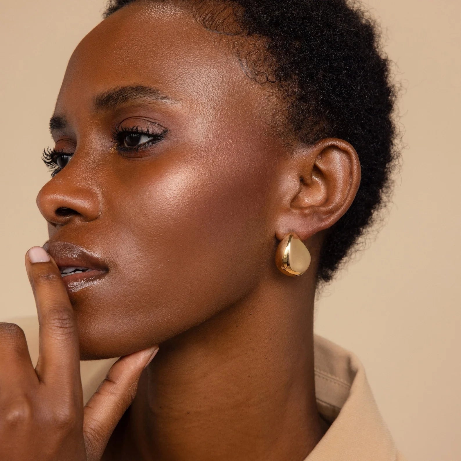 Bold Teardrop Studs Silver 18K Gold Plated