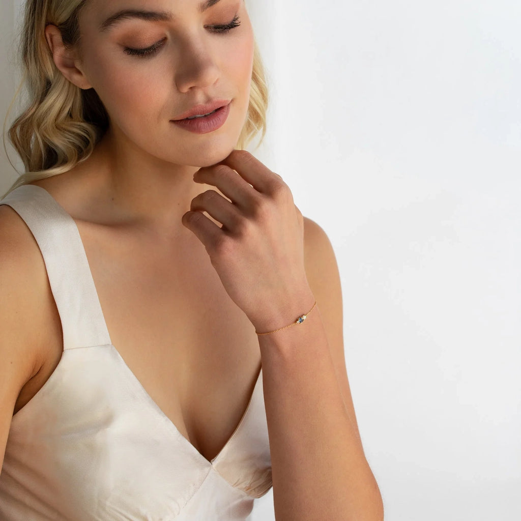 Eloise Gemstone Bracelet Silver 18K Gold Plated
