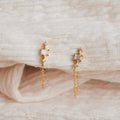 Florence Diamond Chain Earrings Silver 18K Gold Plated