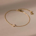 Diamond Pearl Flower Bracelet Silver 18K Gold Plated
