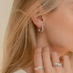 Croissant Hoops Silver 18K Gold Plated