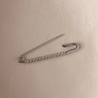 Beaded Charm Pin Silver 18K Gold Plated