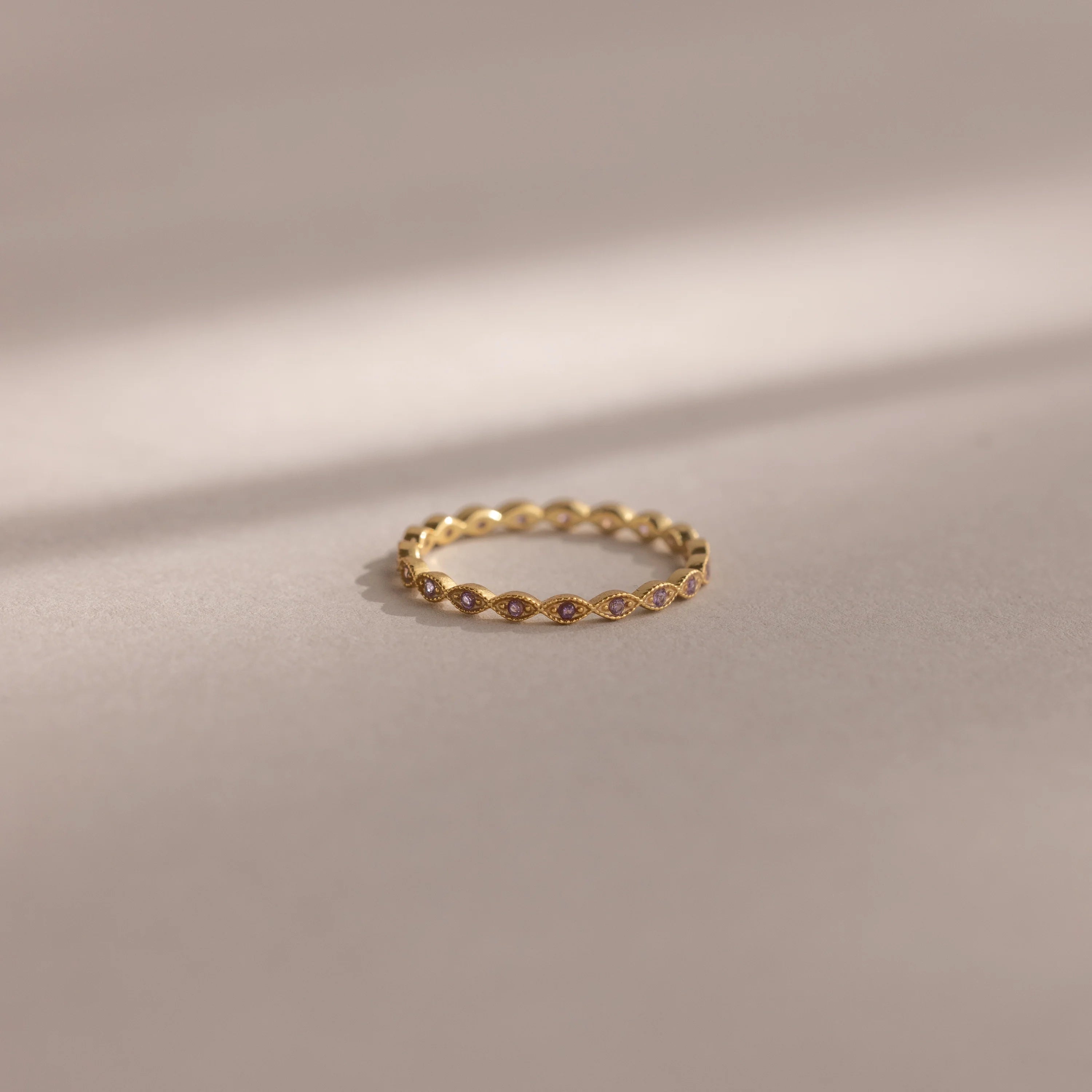 Dainty Marquise Alexandrite Ring Silver 18K Gold Plated