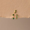 Emerald Trio Earring Set Silver 18K Gold Plated