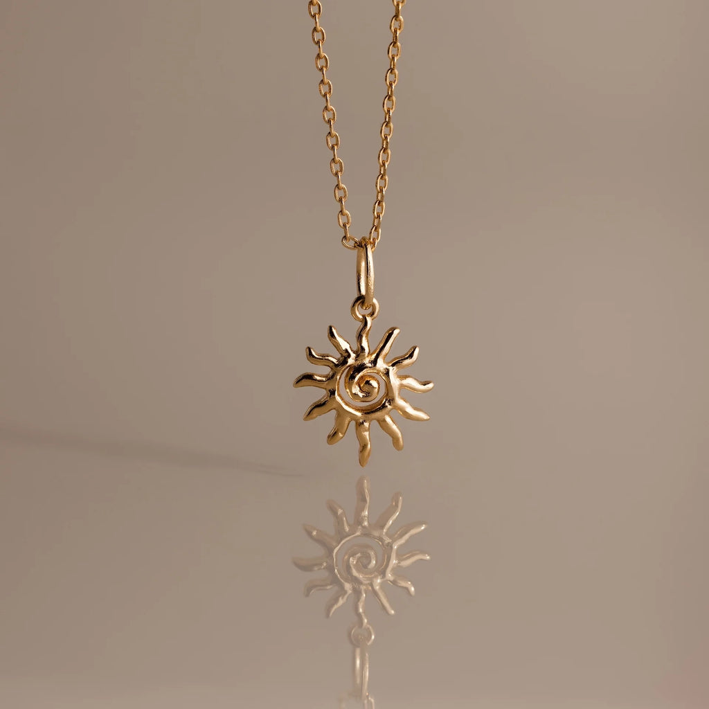 Celestial Sun Necklace Silver 18K Gold Plated