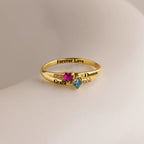 Toi et Moi Interlocking Name Ring Silver 18K Gold Plated