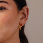 Twisted Link Earrings Silver 18K Gold Plated