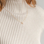 Pave Initial Necklace Silver 18K Gold Plated