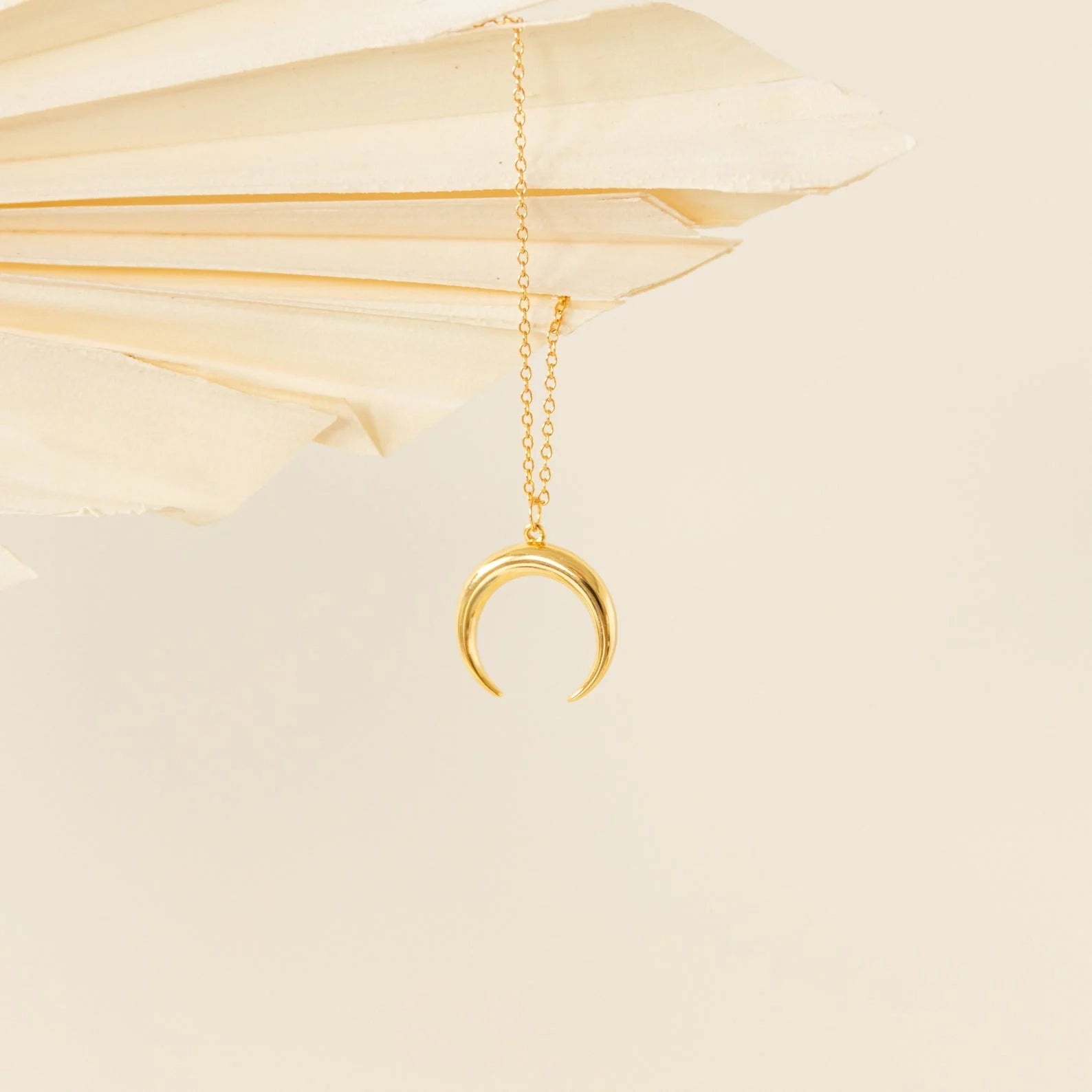 Crescent Moon Necklace Silver 18K Gold Plated