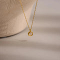 Moonstone Charm Necklace Silver 18K Gold Plated