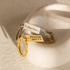 Fingerprint Bar Keychain Silver 18K Gold Plated