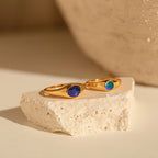 Signet Mood Rings Set Silver 18K Gold Plated