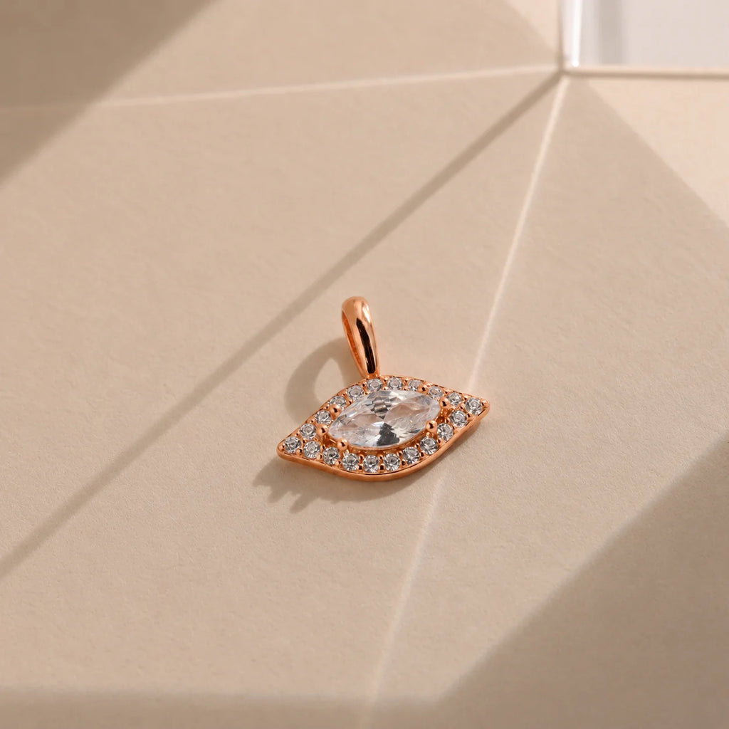Evil Eye Protection Jewelry Pave Charm Necklace