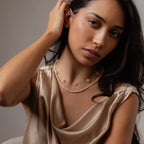 Freshwater Pearl Beaded Necklace Silver 18K Gold Plated