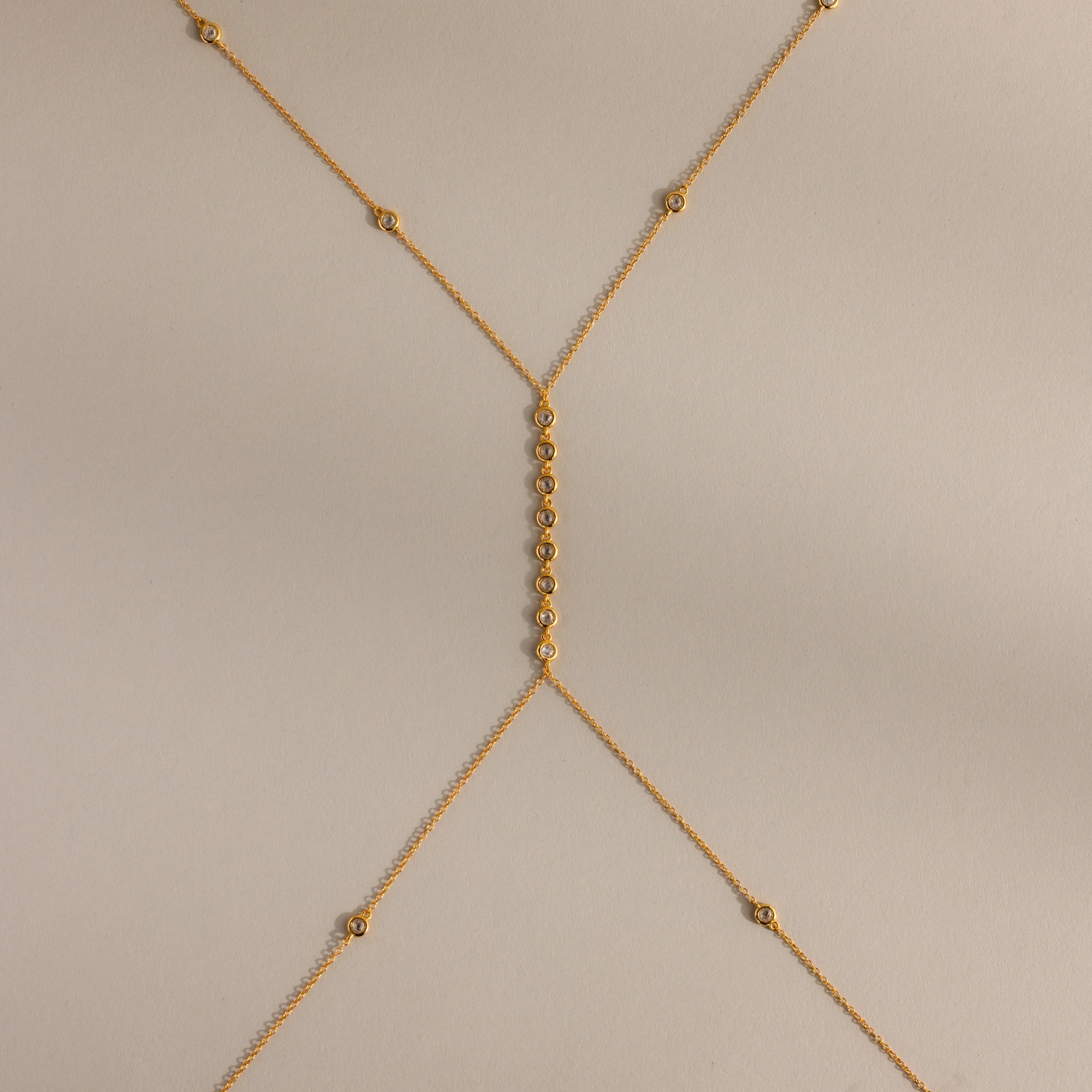 Sprinkle Diamond Body Chain Silver 18K Gold Plated