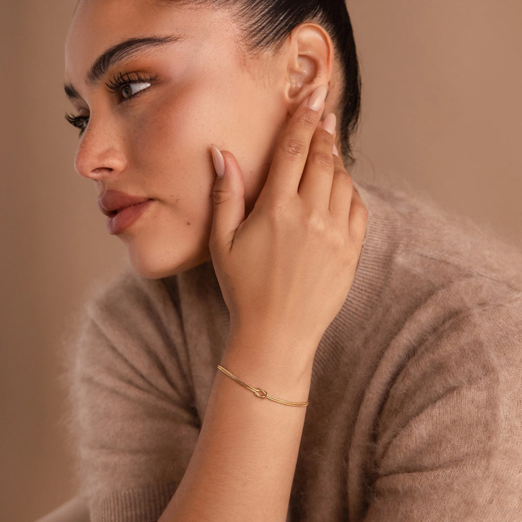 Love Knot Bracelet Silver 18K Gold Plated