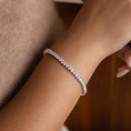 Diamonds Tennis Bracelet Silver 18K Gold Plated