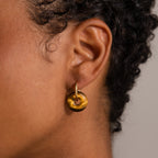 Tiger's Eye Duo Hoops Silver 18K Gold Plated