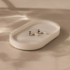 Heart Pearl Drop Earrings Silver 18K Gold Plated
