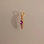 Ombre Lace Pink Tourmaline Charm Silver 18K Gold Plated