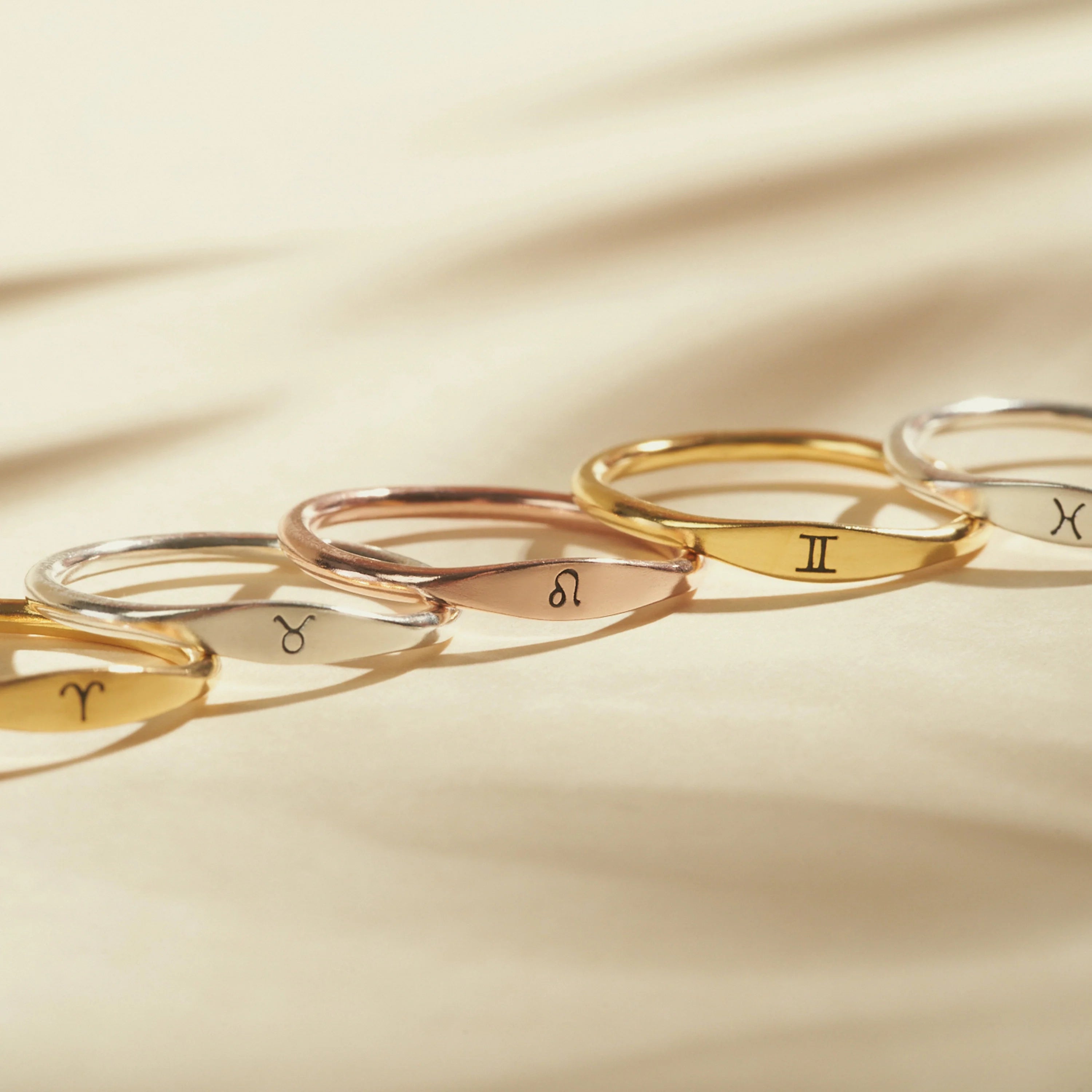 Skinny Zodiac Ring Silver 18K Gold Plated