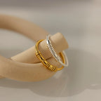 Dainty Beads Code Ring Silver 18K Gold Plated