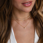 Dainty Diamond Necklace Set Silver 18K Gold Plated