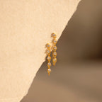 Diamond Chain Drop Earrings Silver 18K Gold Plated