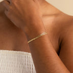 Triple Snake Chain Bracelet Silver 18K Gold Plated