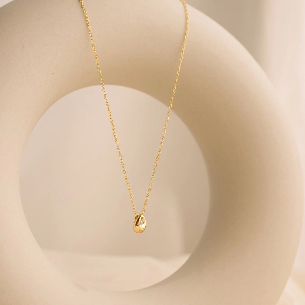 Diamond Nugget Necklace Silver 18K Gold Plated