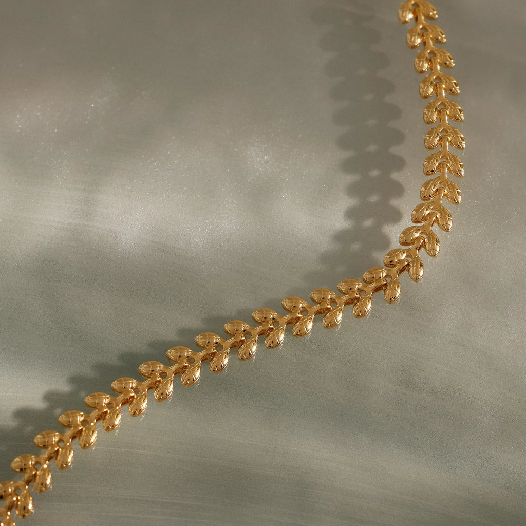 Fishtail Chain Bracelet Silver 18K Gold Plated