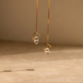 Herkimer Diamond Threader Earrings Silver 18K Gold Plated