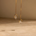 Herkimer Diamond Threader Earrings Silver 18K Gold Plated