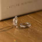 Marquise Cut Inlay Huggies Silver 18K Gold Plated