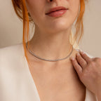 Diamond Bezel Tennis Necklace & Bracelet Set Silver 18K Gold Plated