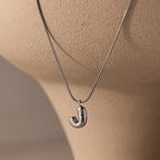 Bubble Letter Necklace Silver 18K Gold Plated