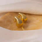 Chunky Tear Drop Studs Silver 18K Gold Plated