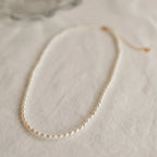Pearl Choker Necklace Silver 18K Gold Plated