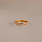 Skinny Pave Stacking Ring  Silver 18K Gold Plated