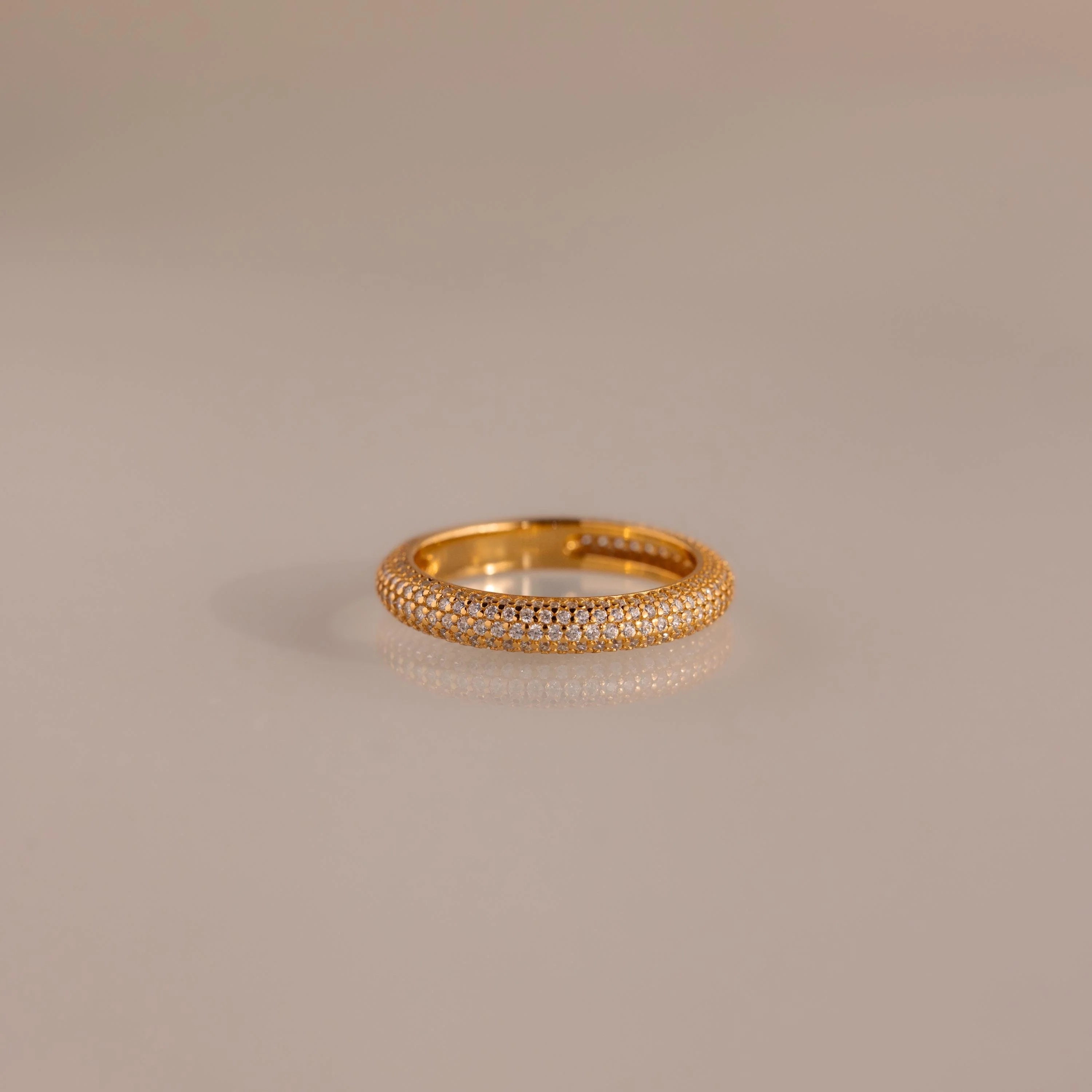 Skinny Pave Stacking Ring  Silver 18K Gold Plated